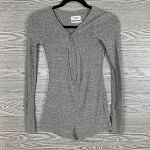 Out From Under Gray Long Sleeve Romper